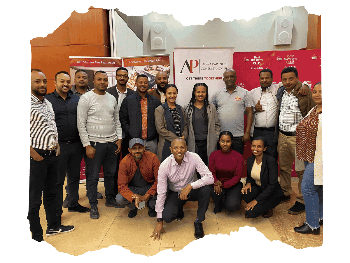 Adwa Partners team gathered at an event